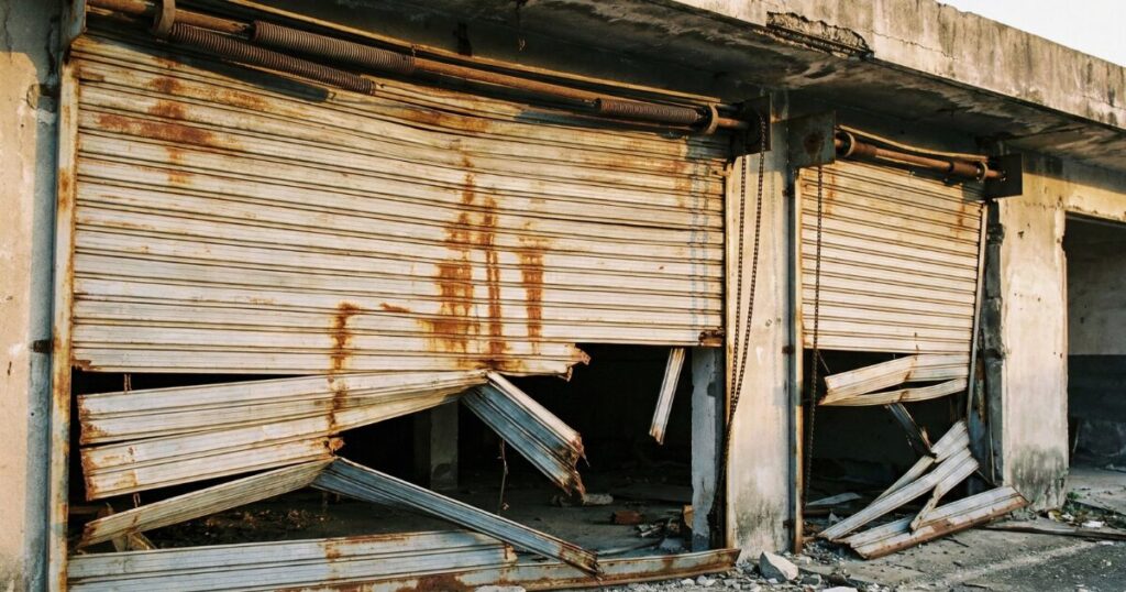 壊れたシャッター