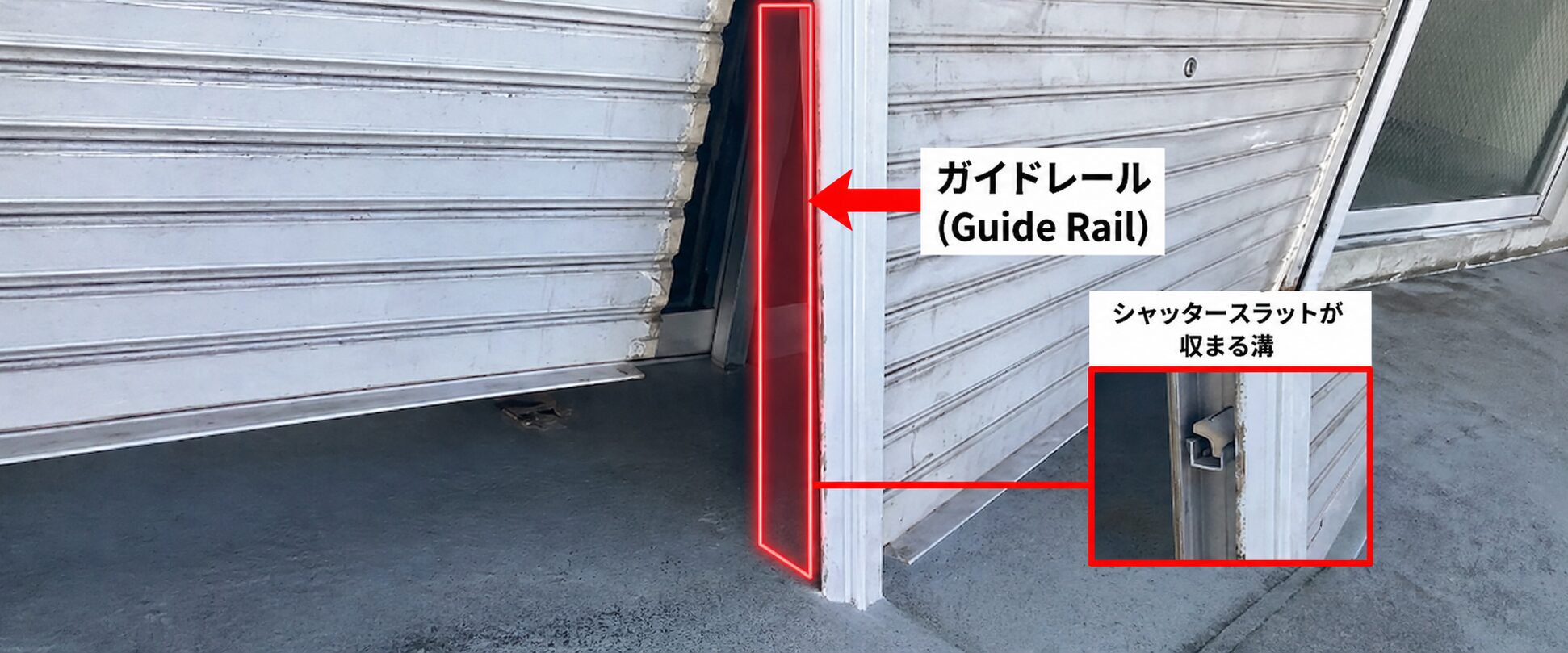 ガイドレールの箇所の画像